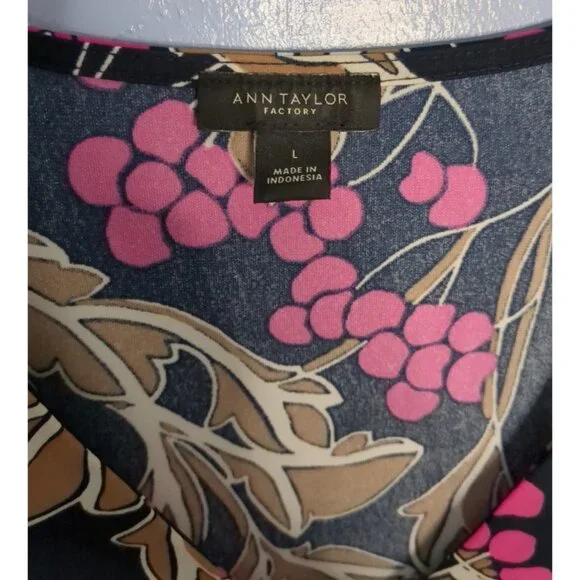 Ann Taylor Factory Womens Floral Long Sleeve Top Skirt Set Size L - Picture 4 of 13